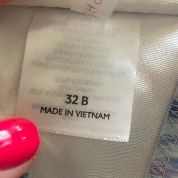 Shade & Shore Women’s Bikini Top Light Lift Tie Back Purple & Blue 32B - Picture 4 of 8